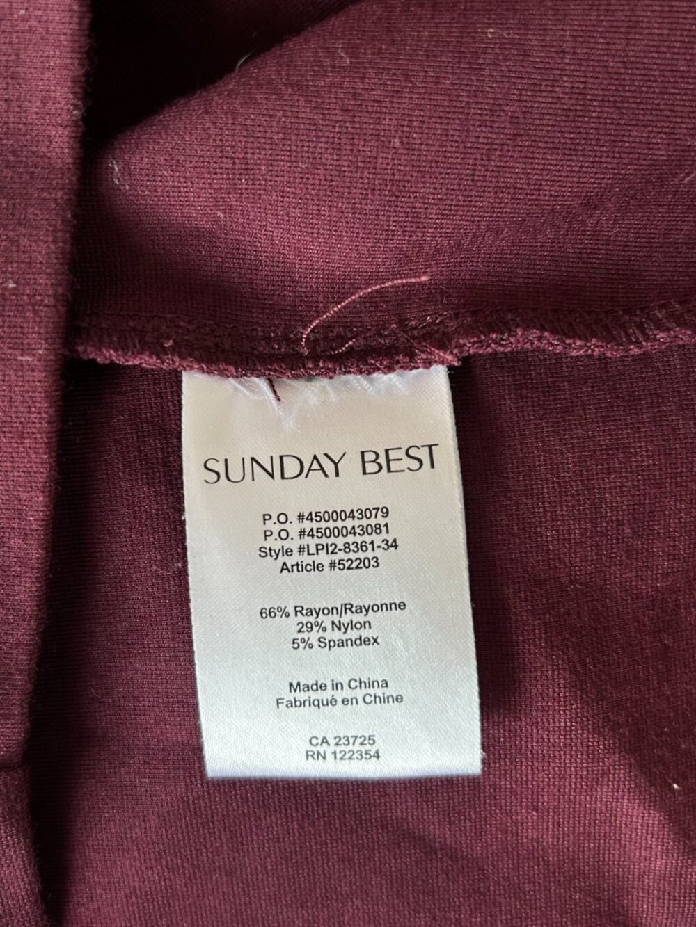 Sunday Best Aritzia Burgundy Mock Neck Bodycon Mini Dress Size 2 - Picture 6 of 8